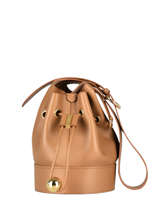 Small Leather Chéri Bucket Bag Lancel Brown cheri A11772