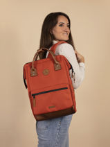 Customisable Backpack Adventurer Medium Cabaia Orange adventurer BAGS-vue-porte
