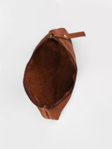 Leather Cow Pouch Basilic pepper Brown cow BCOW92-vue-porte