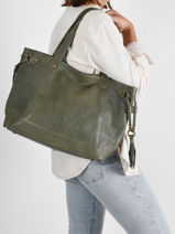 Shoulder Bag Cow A4 Leather Basilic pepper Red cow 155N-vue-porte
