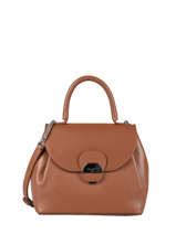 Leather Foulonn Pia Top-handle Bag Lancaster Brown retro janis 62