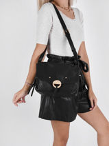 Sac Bandouli�re Othilia En Cuir Lisse Vanessa bruno Noir othilia 33V40813-vue-porte