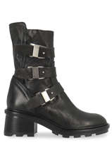 Boots with heel in leather-SEMERDJIAN