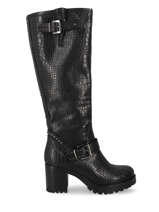 High boots with heel in leather-SEMERDJIAN