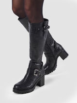 High boots with heel in leather-SEMERDJIAN-vue-porte