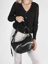Leather Rebeca Shoulder Bag Mila louise Black vintage 3485SELS-vue-porte