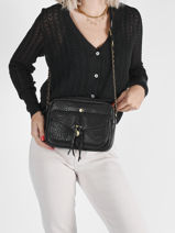 Leather Orelia Crossbody Bag Mila louise Black vintage 3327E-vue-porte