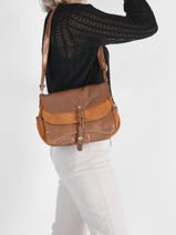 Leather Vintage Crossbody Bag Mila louise Brown vintage 3497SVE-vue-porte