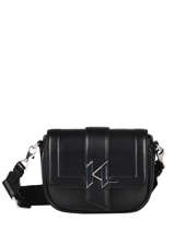 Leather K/saddle Crossbody Bag Karl lagerfeld Black k saddle 216W3039