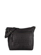 Leather Croco Cassy Shoulder Bag Burkely Black croco cassy 29