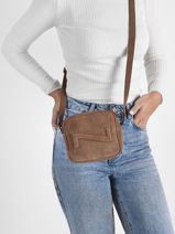 Suede Leather Chelsea Crossbody Bag Nathan baume Brown n city 50S-vue-porte