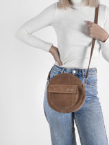 Suede Leather Dorine Crossbody Bag Nathan baume Brown nathan 32PS-vue-porte