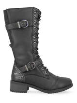 Leather buckle boots-MUSTANG