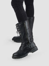 Leather lace-up boots-MUSTANG-vue-porte