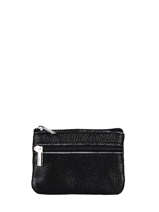 Coin Purse With Key Ring Leather Miniprix Black cow PMZIP