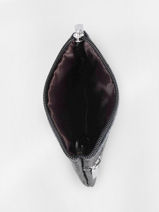 Coin Purse With Key Ring Leather Miniprix Black cow PMZIP-vue-porte