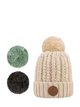 Hat With Removable Pompom Cabaia Beige hats MOSCOWMU