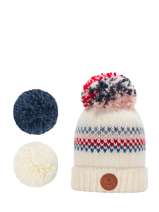 Hat With Removable Pompom Cabaia hats BAMBOO-vue-porte