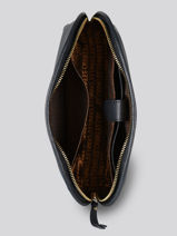 Trousse Zippe Caviar Cuir Crinkles Bleu caviar 14298-vue-porte