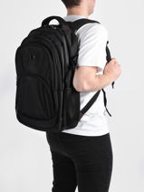 Backpack With 17" Laptop Sleeve David jones Black business PC006-vue-porte
