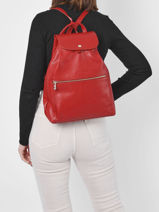 Longchamp Le foulonnÃ© Backpack Red-vue-porte