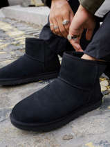 Classic Mini Ii Boots In Leather Ugg Black women 1016222