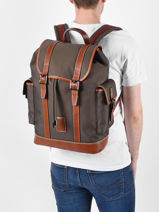 Longchamp Boxford Backpack Green-vue-porte