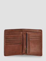 Leather Electron Wallet Redskins Brown wallet ELECTRON-vue-porte