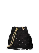 Leather Velvet Studs Crossbody Bag Milano Black velvet VE21101
