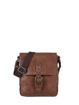 Crossbody Bag Traveler Leather Basilic pepper Brown traveler BTRA03