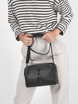 Sac Bandouliere Caviar Cuir Milano Marron caviar CA21101-vue-porte