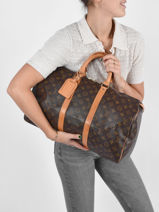 Preloved Louis Vuitton Duffle Bag Keepall 45 Monogram Brand connection Brown louis vuitton 87-vue-porte