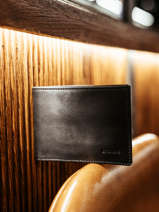 Wallet With Card Holder Oil Leather Etrier Black oil EOIL740
