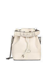 Small Leather Bucket Bag Ninon Lancel White ninon A10922
