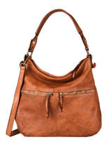 Leather Dewashed Shoulder Bag With Studs Milano Brown dewashed DE21102