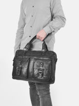 Business Bag Basilic pepper Black traveler BTRA08-vue-porte