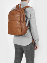Leather Joseph Business Backpack Arthur & aston Brown marco 16-vue-porte