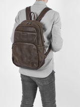 Leather Joseph Business Backpack Arthur & aston Brown marco 16-vue-porte