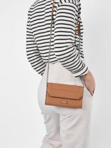 Leather Ninon Belt Bag With Chain Lancel Brown ninon A11122-vue-porte