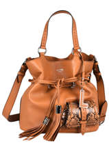 Medium Leather Bucket Bag Premier Flirt Python Lancel Brown premier flirt A10529