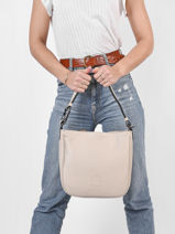 Small Leather Balade Shoulder Bag Etrier Beige balade EBAL17-vue-porte