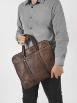 Leather Joseph Briefcase Arthur & aston Brown marco 4-vue-porte