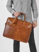 Leather Max Vintage Worker Business Bag Burkely Brown vintage 22-vue-porte