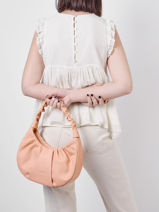 Leather Soft Chou Chou Shoulder Bag Lancaster Pink soft chouchou 14-vue-porte