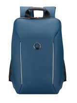 Securain Business Backpack With 14" Laptop Sleeve Delsey Blue securain 1020610-vue-porte