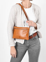 Shoulder Bag Natural Leather Biba Brown natural BET3L-vue-porte