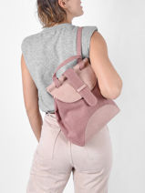 Backpack Woomen Pink pensee WPEN04-vue-porte