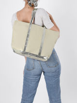 Zipped Shoulder Bag Le Cabas Sequins Vanessa bruno Beige cabas 1V40409-vue-porte