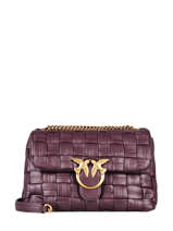 Shoulder Bag Love Bag Weave Leather Pinko Violet love bag weave 1P22JW