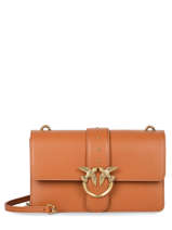 Leather Classic Love Bag Icon Simply Crossbody Bag Pinko Brown love bag icon 1P22JH